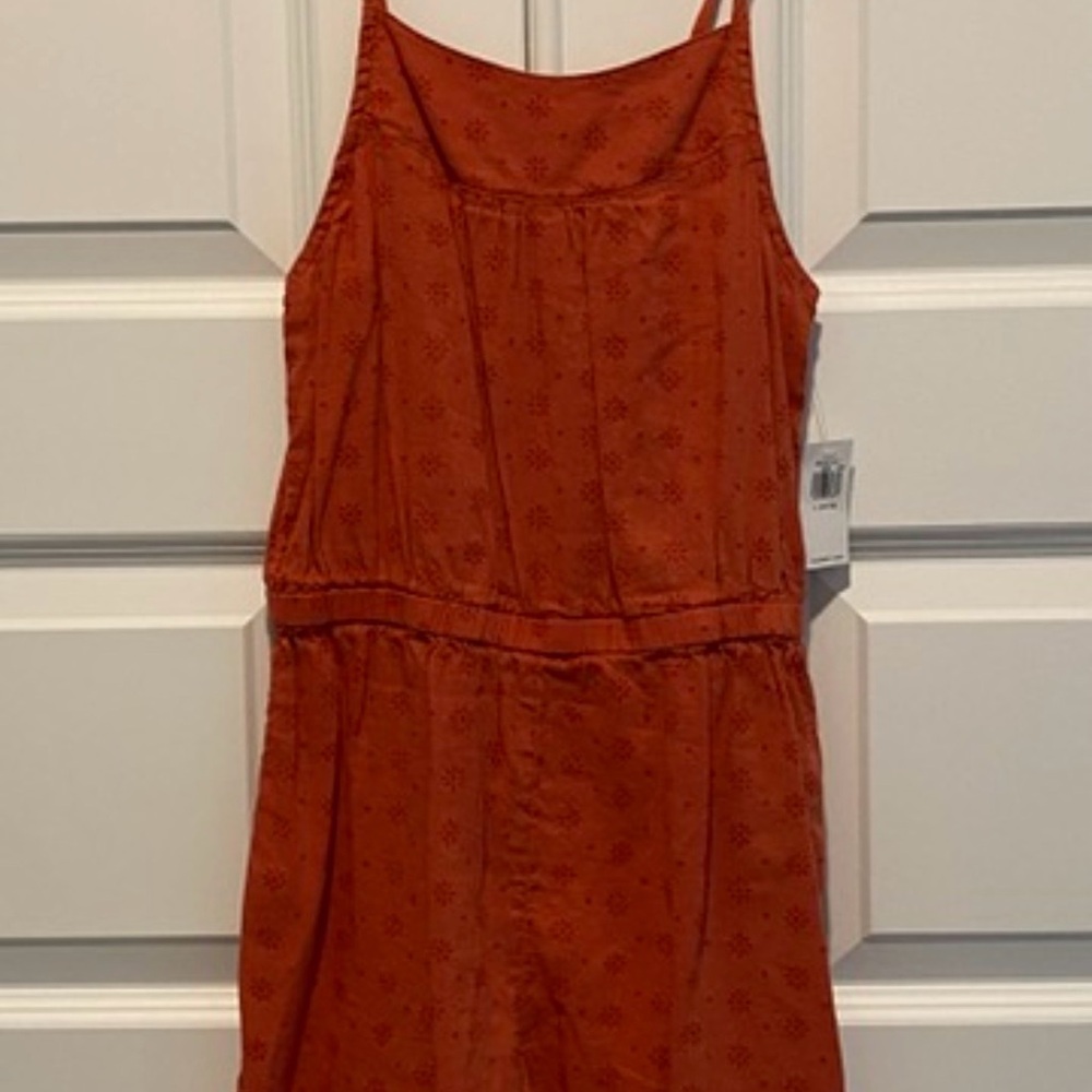 Old Navy Rust Orange Floral Eyelet Girls Romper